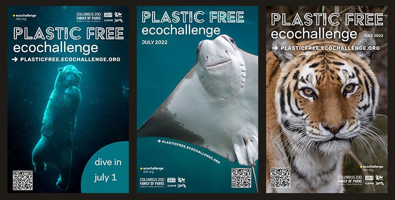 Three posters for Plastic Free Ecochallenge